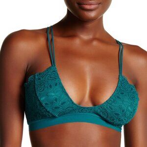 Free People NEW 'All For You' Lace Bralette TEAL Convertibile BRA NWT Women's S